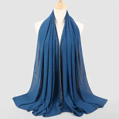 Women's Rhinestone Hijab Scarves 70*180cm Polyester