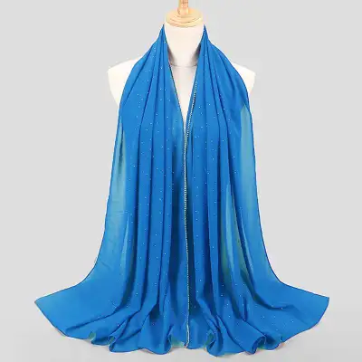 Women's Rhinestone Hijab Scarves 70*180cm Polyester