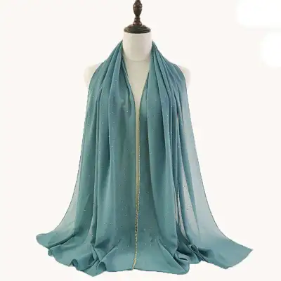 Women's Rhinestone Hijab Scarves 70*180cm Polyester