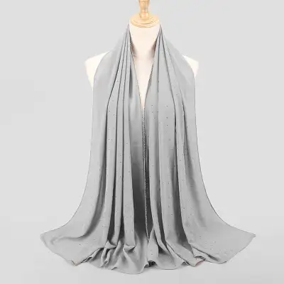 Women's Rhinestone Hijab Scarves 70*180cm Polyester