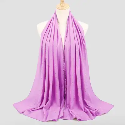 Women's Rhinestone Hijab Scarves 70*180cm Polyester