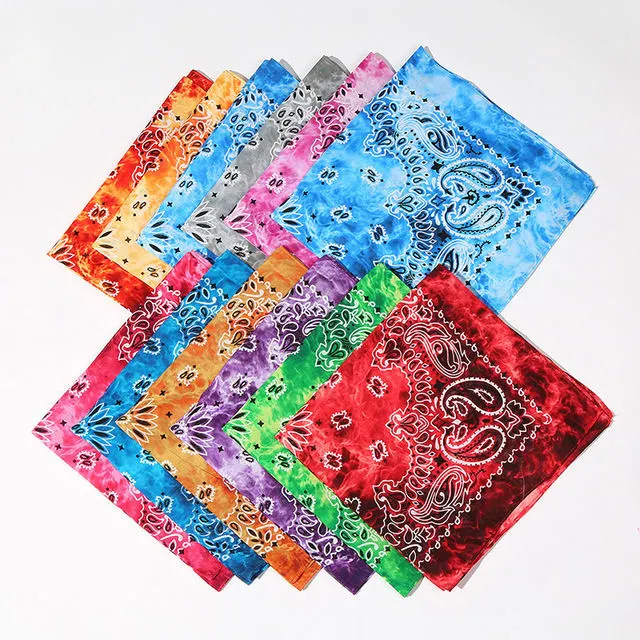 Hip Hop Style Printed Tie-dye Square Scarve Accessories Scarves