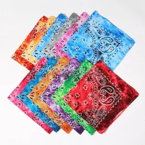 Hip Hop Style Printed Tie-dye Square Scarve Accessories Scarves