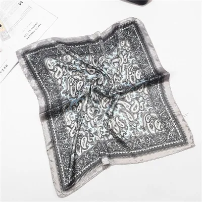 Women Bohemian Style Small Square Satin Scarf