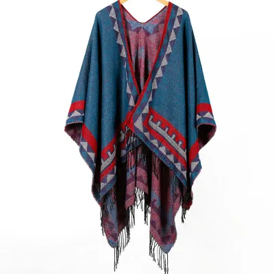 Women's Geometry Print Tassel Long Shawl Scarf