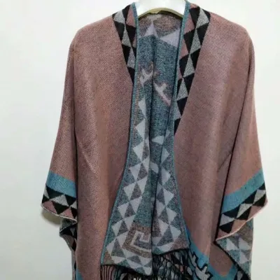 Women's Geometry Print Tassel Long Shawl Scarf