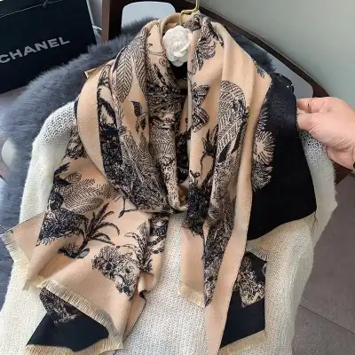 Women's Fashion Floral Pattern Imitation Cashmere Scarf 60 x 190 cm