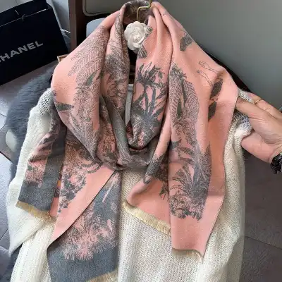 Women's Fashion Floral Pattern Imitation Cashmere Scarf 60 x 190 cm