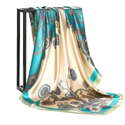 Fashion Flower Pattern Square Scarf 90*90cm