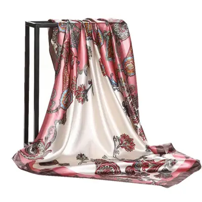 Fashion Flower Pattern Square Scarf 90*90cm