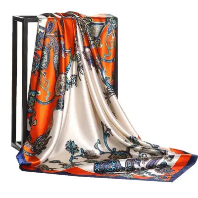 Fashion Flower Pattern Square Scarf 90*90cm
