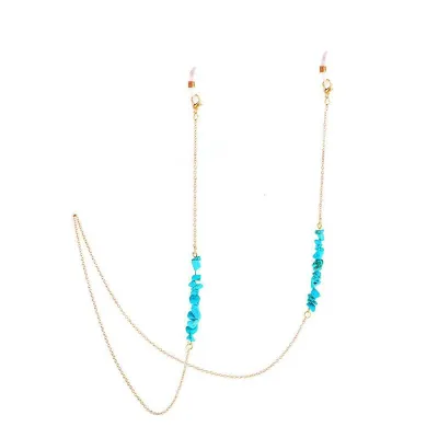 Natural Turquoise Decor Not Easy To Fade Sunglasses Chain 70cm