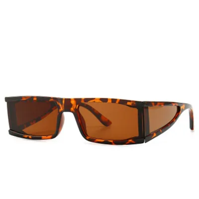 Fashionable Punk Rectangular Frame Sunglasses Resin Lens Plastic Metal Casual Retro