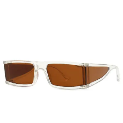 Fashionable Punk Rectangular Frame Sunglasses Resin Lens Plastic Metal Casual Retro