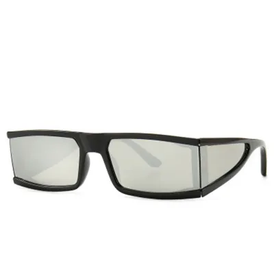 Fashionable Punk Rectangular Frame Sunglasses Resin Lens Plastic Metal Casual Retro