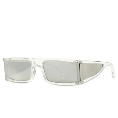 Fashionable Punk Rectangular Frame Sunglasses Resin Lens Plastic Metal Casual Retro