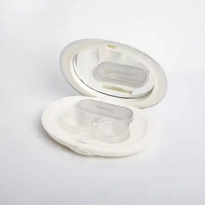 Creative Pressed Powder Shape Solid Color Contact Lens Partner Aedas Glasses Case