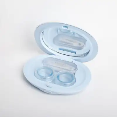 Creative Pressed Powder Shape Solid Color Contact Lens Partner Aedas Glasses Case