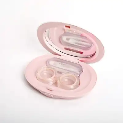 Creative Pressed Powder Shape Solid Color Contact Lens Partner Aedas Glasses Case