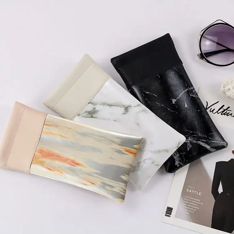 Fashion Marble Pattern Stitching Stretch Glasses Bag