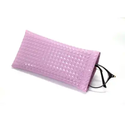 Fashion Solid Color Stretch Leather Eyeglass Bag