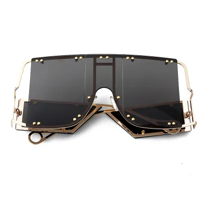 Women Large Metal Frame Square Sunglasses Fashion