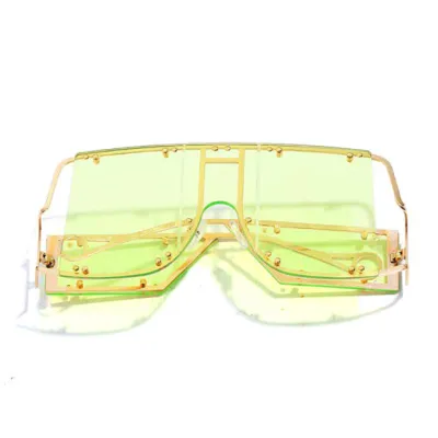 Women Large Metal Frame Square Sunglasses Fashion