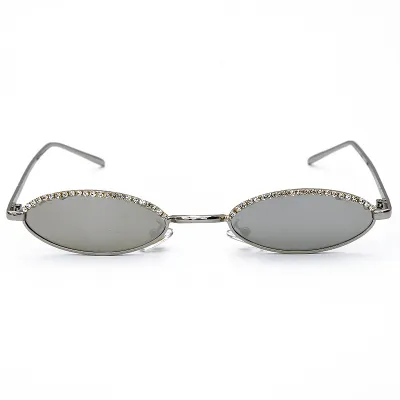 Retro Crystal Cat Eye Sunglasses Vintage Metal Frame UV Protection