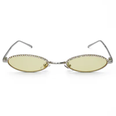 Retro Crystal Cat Eye Sunglasses Vintage Metal Frame UV Protection