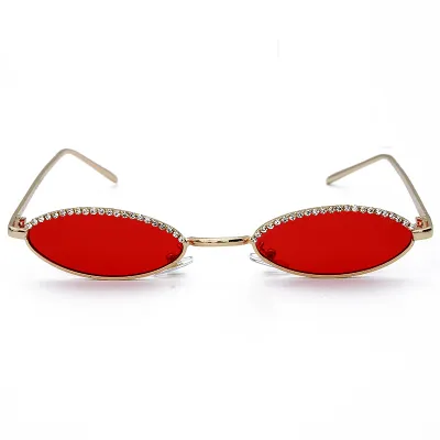 Retro Crystal Cat Eye Sunglasses Vintage Metal Frame UV Protection