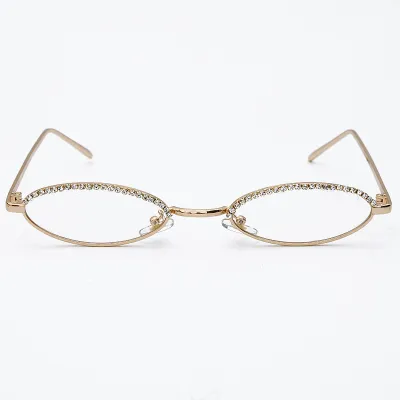 Retro Crystal Cat Eye Sunglasses Vintage Metal Frame UV Protection