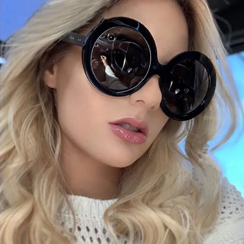Fashion Large Frame Round Outdoor Sunglasses PC Lens Unisex