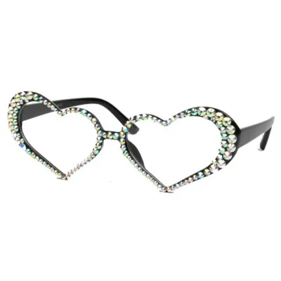 Heart Shape Full Rhinestone Frame Vintage Sunglasses for Women