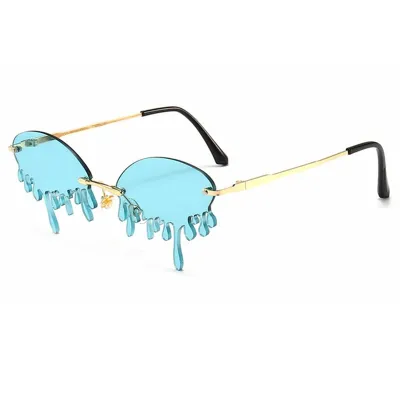 Women Tears Shape Rhinestone Decor Sunglasses UV400