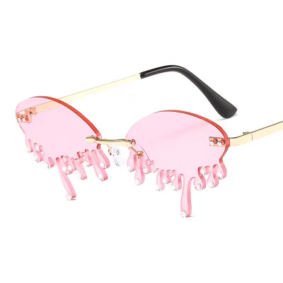 Women Tears Shape Rhinestone Decor Sunglasses UV400
