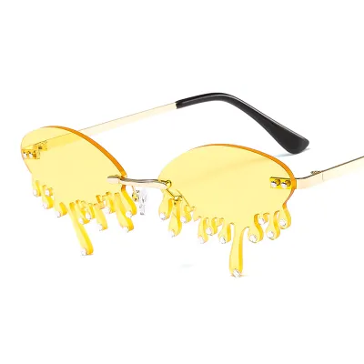 Women Tears Shape Rhinestone Decor Sunglasses UV400