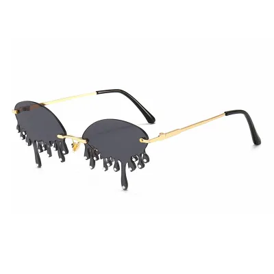 Women Tears Shape Rhinestone Decor Sunglasses UV400