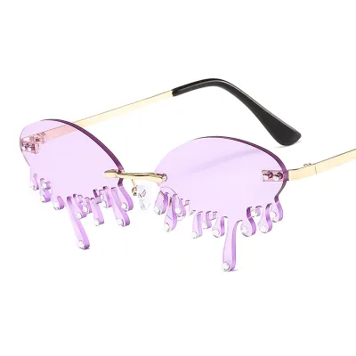 Women Tears Shape Rhinestone Decor Sunglasses UV400