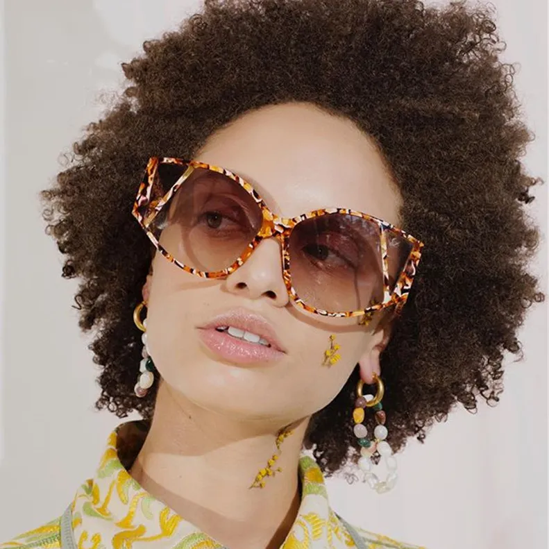 Big Frame Cat Eye Steampunk Sunglasses Resin Gorgeous Square