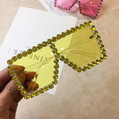 Fashion Street Shooting Big Frame Rhinestone Sunglasses