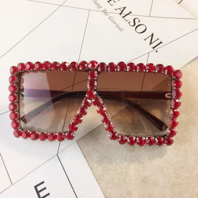 Fashion Street Shooting Big Frame Rhinestone Sunglasses
