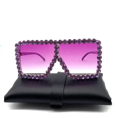 Fashion Street Shooting Big Frame Rhinestone Sunglasses