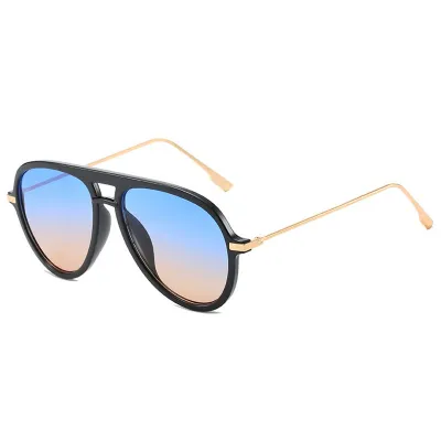 Retro Frame Design Anti-UV Pilot Sunglasses Special-Shaped Mirror