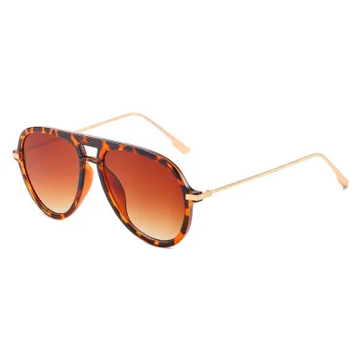 Retro Frame Design Anti-UV Pilot Sunglasses Special-Shaped Mirror