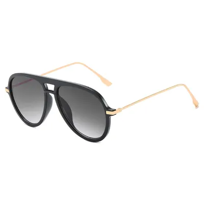 Retro Frame Design Anti-UV Pilot Sunglasses Special-Shaped Mirror