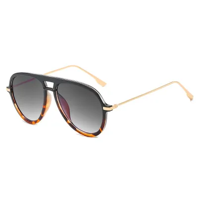 Retro Frame Design Anti-UV Pilot Sunglasses Special-Shaped Mirror