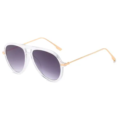 Retro Frame Design Anti-UV Pilot Sunglasses Special-Shaped Mirror