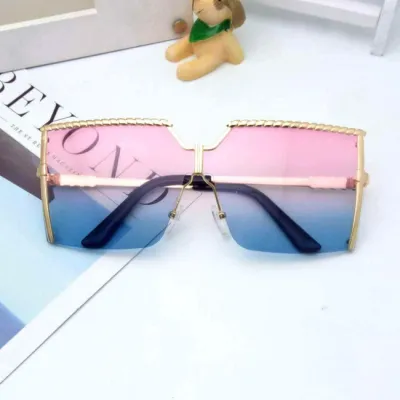 Oversized Square Frame Resin Lens Metal Sunglasses For Women Men