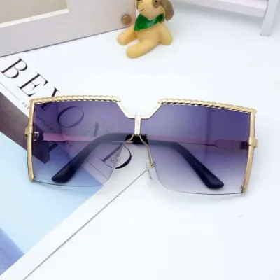 Oversized Square Frame Resin Lens Metal Sunglasses For Women Men