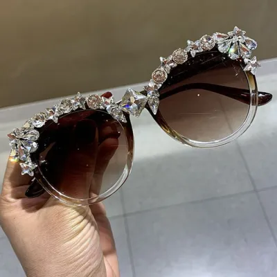 Delicate Rhinestone Cat-Eye Frame Sunglasses